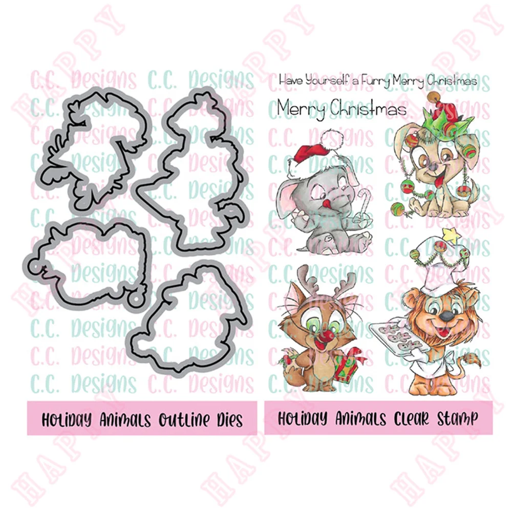 

New Christmas Metal Cutting Dies Stamps Holiday Animals DIY Scrapbook Paper Diary Decoration Manual Handmade For 2022 Embossing