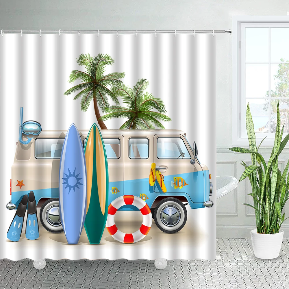 winter skiing shower curtain set modern ski station snow mountain pine tree forest bath curtains blue christmas bathroom decor free global shipping