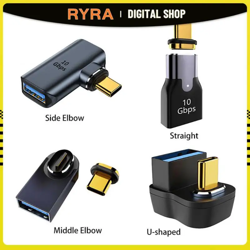 

RYRA Magnetic USB 3.0 To Type C OTG Adapters 10Gbps Max 1080P 60Hz Charging Connector For Phone Macbook Laptop OTG Connector