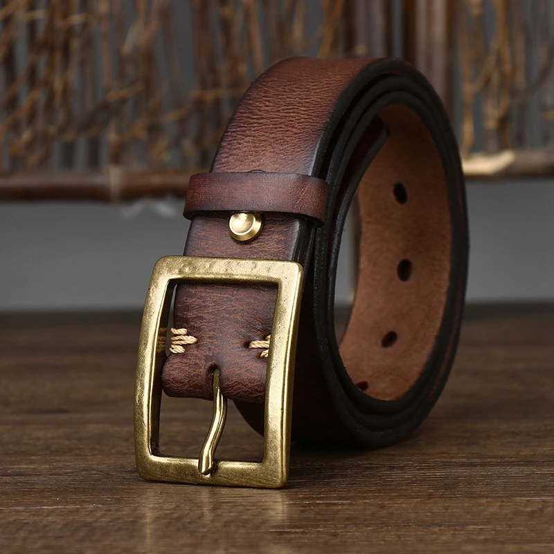 for men and women luxury designer high quality fashion style cowboy male belt female 3.2cm width Top Cow genuine leather belts