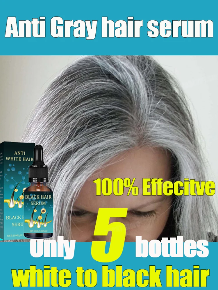 Здоровая сыворотка для волос от белого до черного эссенция против седых