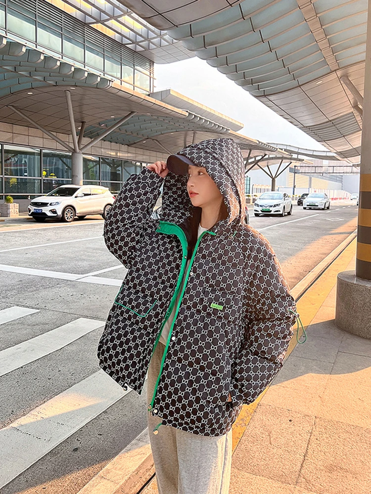 Autumn and winter new cotton short paragraph plaid loose jacket 2022 fashion women's hundred take y2k clothes bra coat parkas