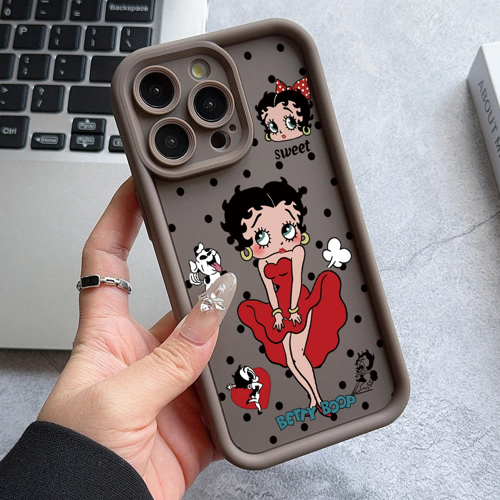 Чехол для телефона Girl B-Bettys iPhone 16 16e 15 14 Plus 13 12 Mini 11 iPhone16 Pro Max X Xs XR 8 7 e Мягкий