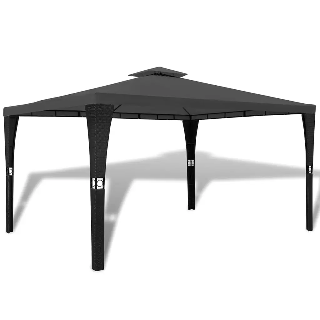 Patio Gazebo with Roof , Steel & Polyester Garden Party Tent, Garden Decoration Dark Grey 3x4 m