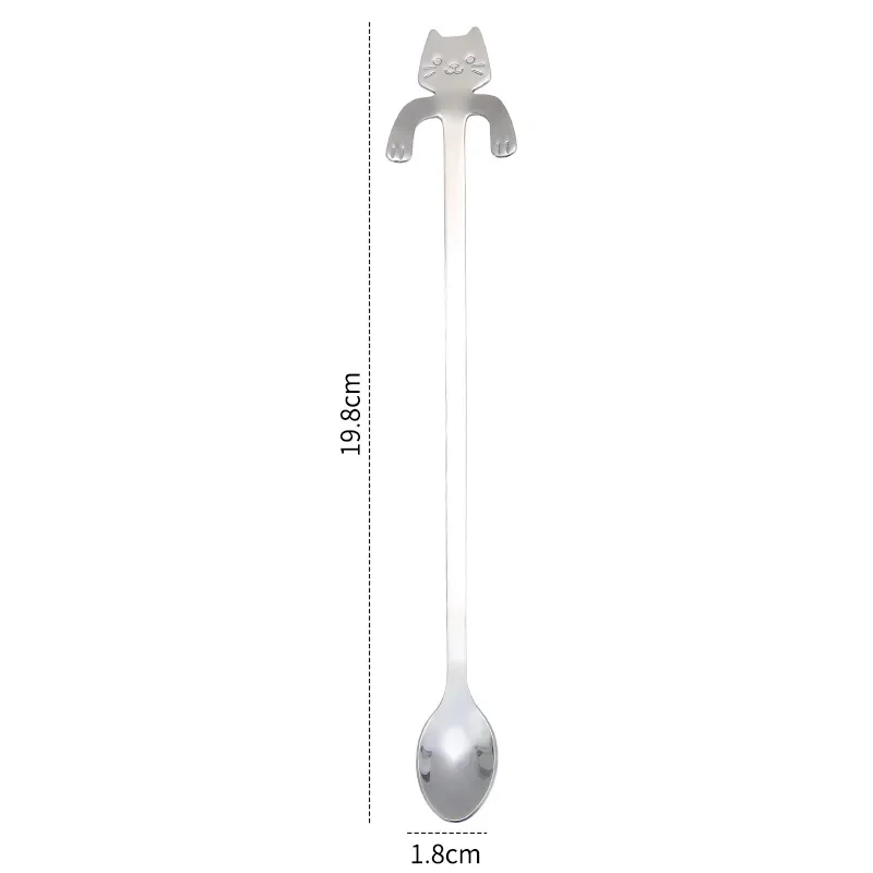 

Портативная ложка с котом из нержавеющей стали