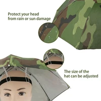 portable foldable handsfree headwear cap outdoor fishing sunscreen umbrella hat sun shade waterproof camping umbrella hat