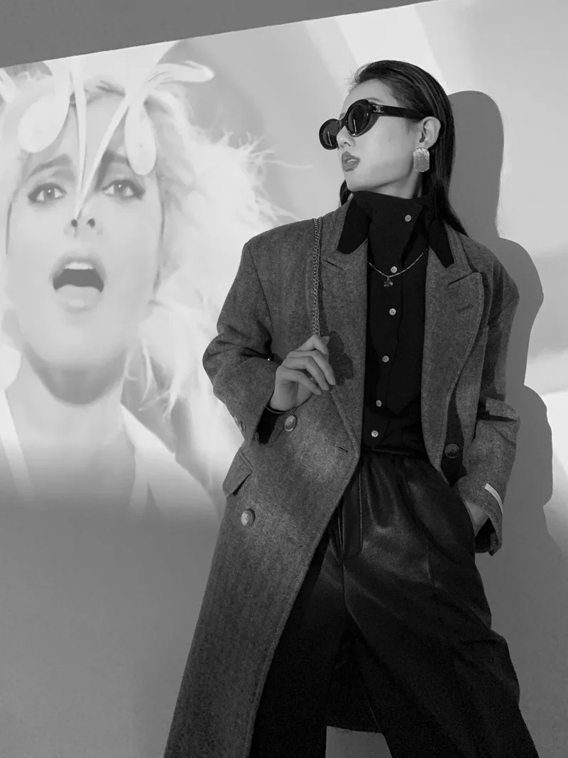 

Limited edition 599 Korean order N family source woolen coat Women's medium length small autumn and winter woolen coat 2022 new