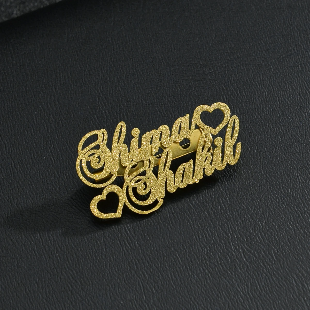 

Personalized Brooch Pin Customizable Frosted Jewelry Gold Color Stainless Steel Fashion Letter Broochs for Women Gift