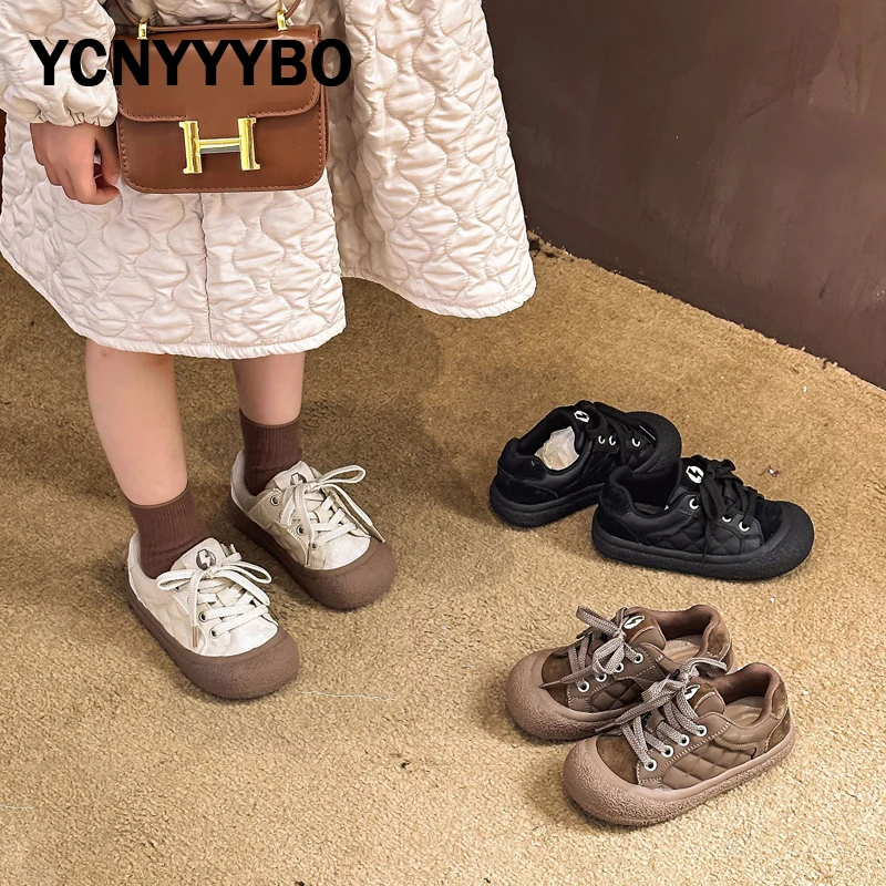 

Кроссовки детские из натуральной кожи, повседневные Брендовые спортивные, массивные, для начинающих ходить мальчиков, черные