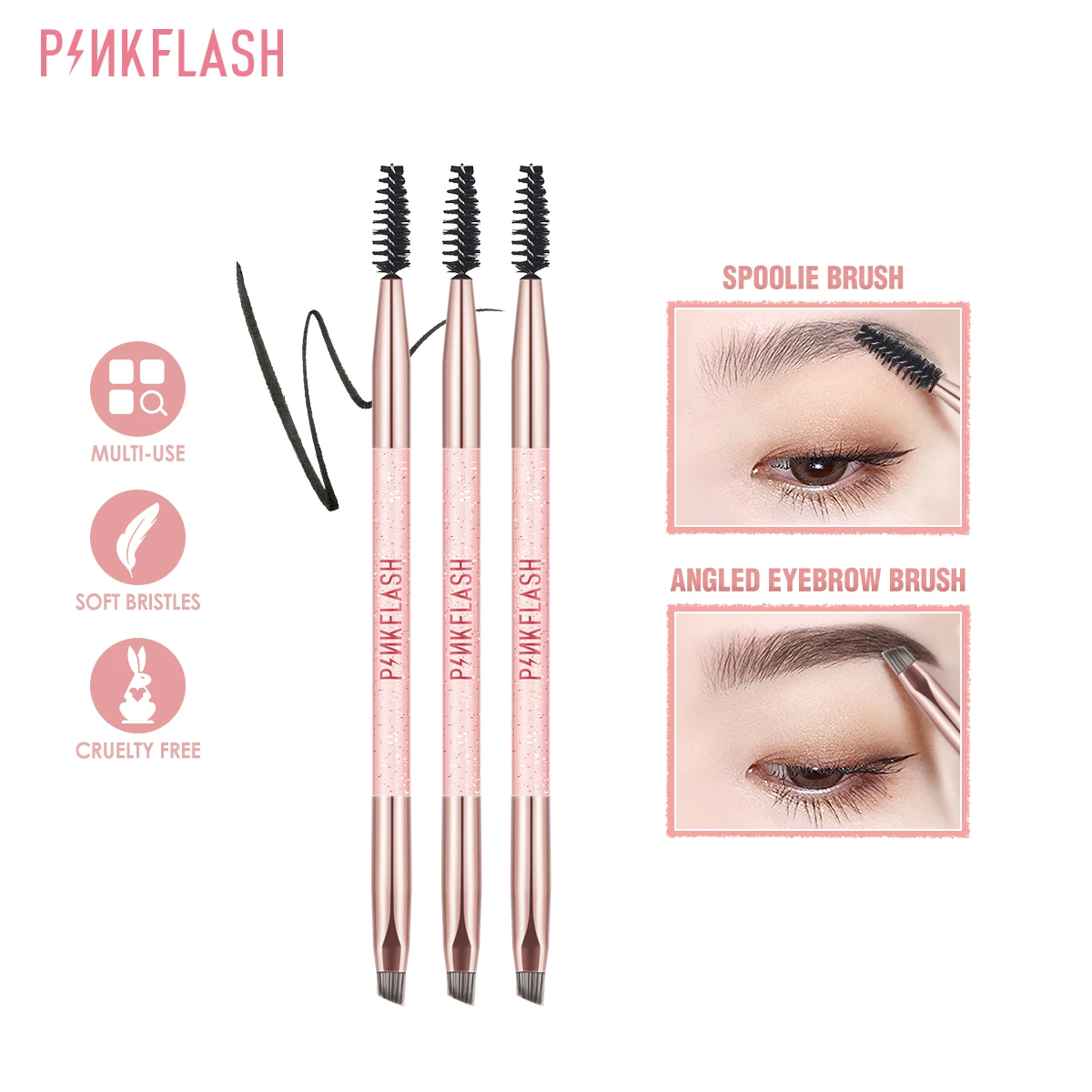 

1Pcs Makeup Brushes Tool Double-Headed Eyebrow Brush Eyebrow Trimming Thrush Multifunctional Blending Beauty Cosmestic Brushes