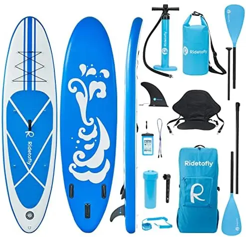 

Stand Up Paddle Board 10.6'x32 x6, Inflatable SUP with 12pcs Accessories, Adjustable Paddles, Detachable Seat, Backpack Fin