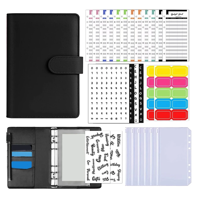 

A6 Budget Binder With Cash Envelopes,Money Saving Binders,Cash Budget Envelopes System For Budgeting,Ring Binder