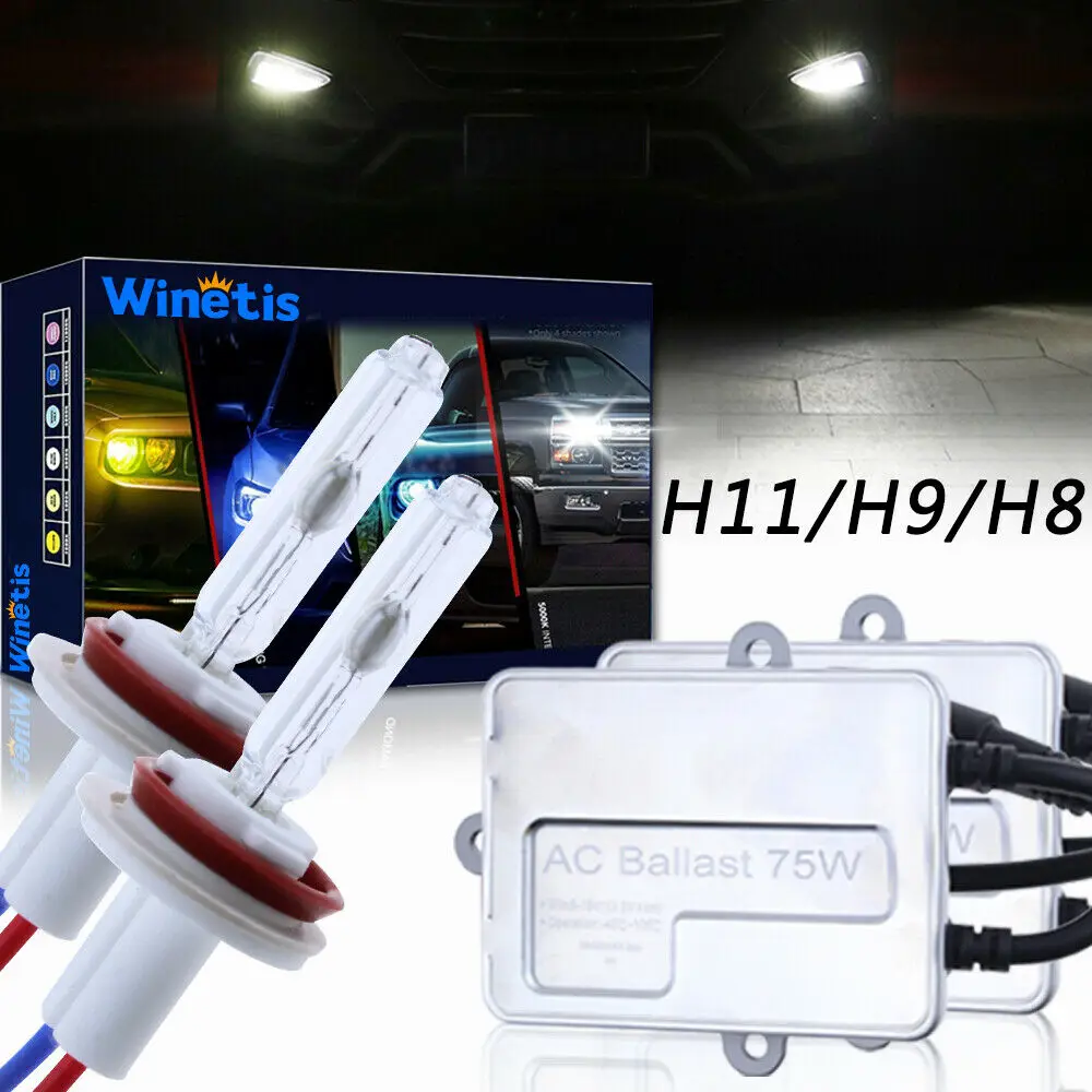 

75W Winetis H11 Hid Xenon Conversion Kit Headlight Bulbs Low Beam 5000K 2Pc