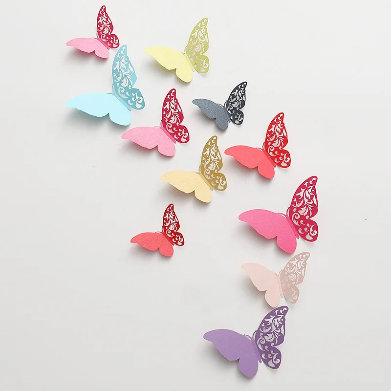 

12Pcs 3D Butterfly Wall Stickers Self Adhesive Wallpaper Colorful Butterfly Wall Sticker Living Room Window Decal Home Decor