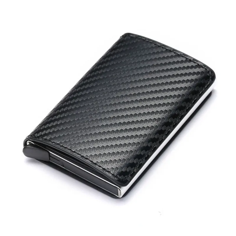 

Men RFID Wallet Credit Card Holder Men Women Aluminium Bank Cardholder Case Vintage Leather Wallet with Money Clips Pu Purse