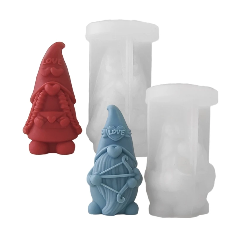 Силиконовая форма с изображением сердца Гнома для ароматических свечей