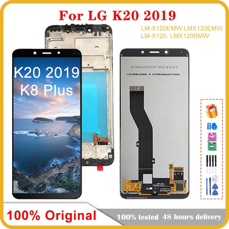 100% оригинальная рамка ЖК-дисплей для LG K20 2019 ЖК-дисплей сенсорный экран дигитайзер для Lg K8 Plus Lm-x120 Lmx120emw экран