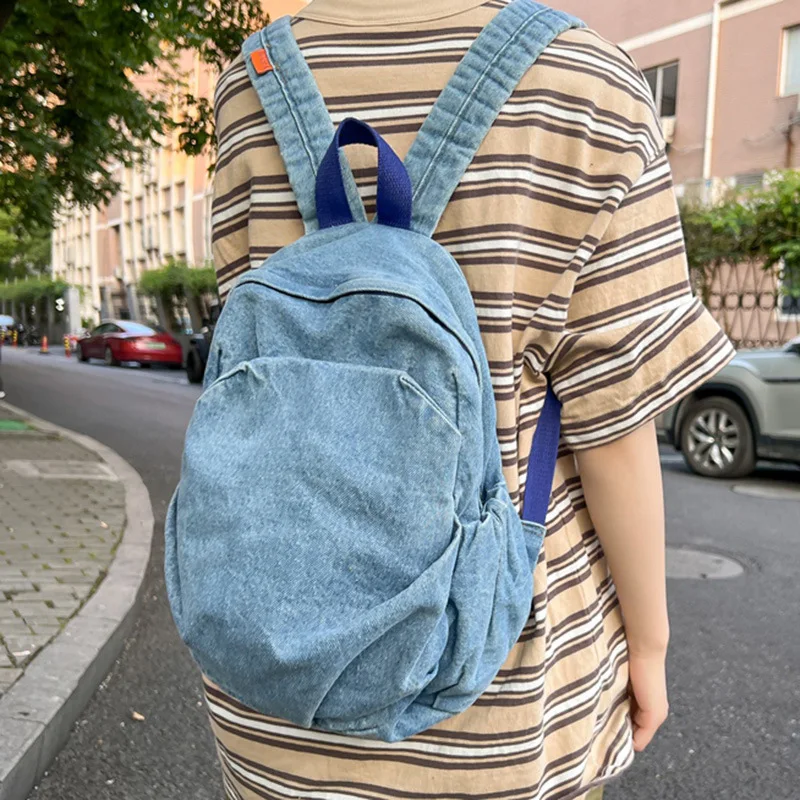 

Маленький женский рюкзак, модные школьные сумки из джинсовой ткани для девочек-подростков, 2022, студенческие рюкзаки, дорожный рюкзак, женск...