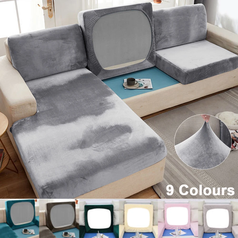 

Бархатный Чехол для дивана на 1/2/3/4 места, регулируемый эластичный L-образный чехол для дивана в гостиной, эластичный чехол для дивана