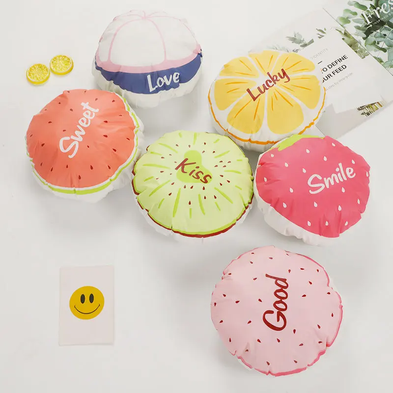 

Cute Cartoon Fruit Pattern Shower Cap Elastic Waterproof Bath Hat Reusable Head Hair Cover for Women Sleep Cap Bathroom Products