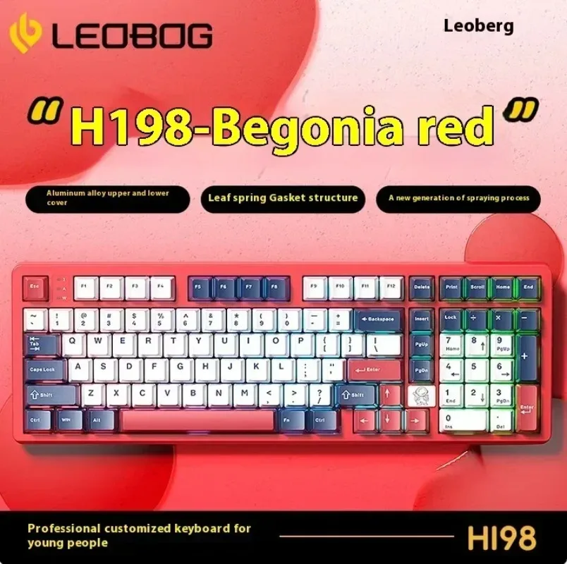 Фото Механическая клавиатура LEOBOG Hi98 из алюминия, проводная, с креплением Gasket Mount, корпус из CNC-сплава, RGB-подсветка, с возможностью горячей замены переключателей, DIY, кастомизируемая игровая клавиатура для геймеров №3