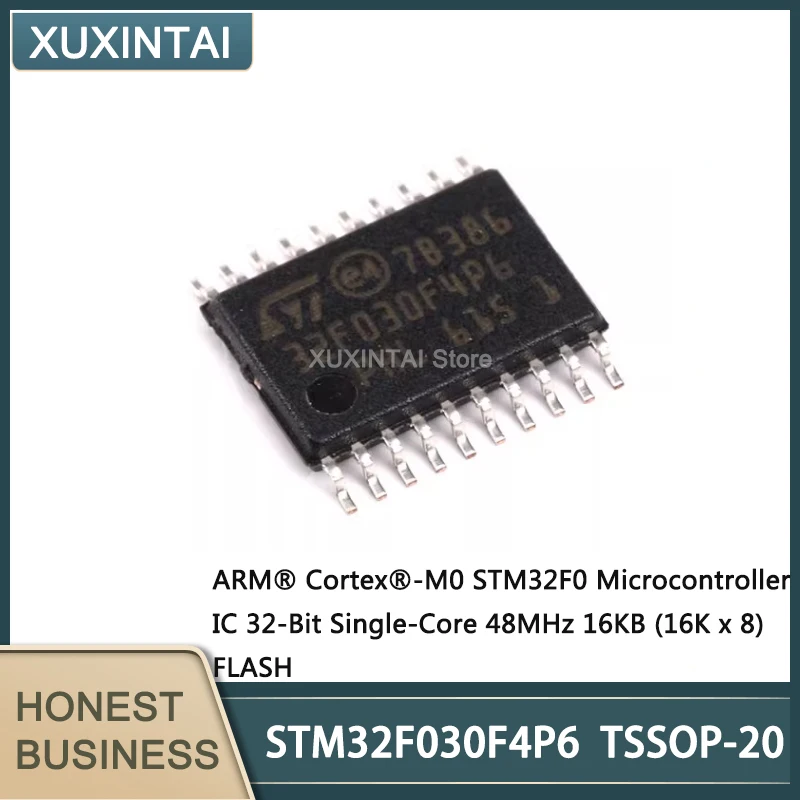 

Микроконтроллер STM32F030F4P6 STM32F030, микроконтроллер с микроконтроллером, 32 бит, 48 МГц, 16 Кб (16K x 8), 10 шт./комплект