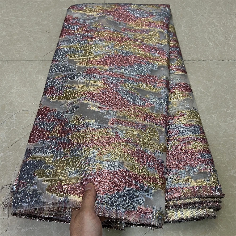 Африканская жаккардовая кружевная ткань вышивка 2024 вечерние платья тюль ткани