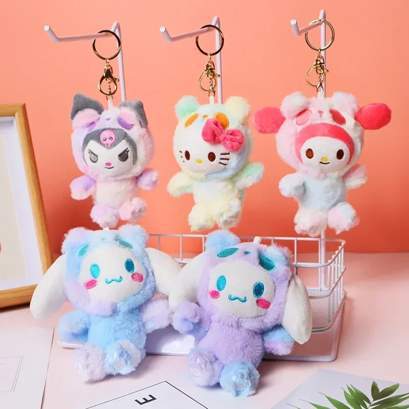 

Sanrio Kawaii Katie Cat Keychain Pendant Anime Koulomi Cinnamon Dog Plush Toy Couple Packaging Accessories Holiday Gift