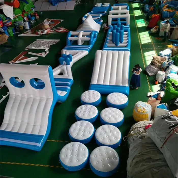 Высококачественный надувной модульный водный комплекс из ПВХ для использования в помещении и на улице: плавучая полоса препятствий для взрослых и детей, водные игры и испытания (art.: 3920d95460e76) - 3920d95460e76