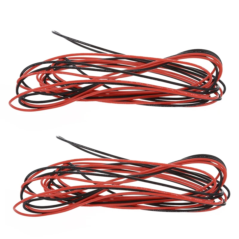 

4X 18 Gauge AWG Silicone Rubber Wire Cable Red Black Flexible