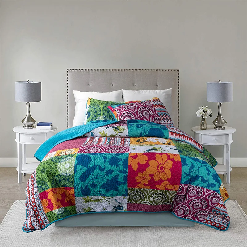 

Hot Sale 3D Three Piece Setr Bedspread Decor Printing Cotton Polyester Double Bed Bedspreads Bed Covers Pillowcase Double Queen