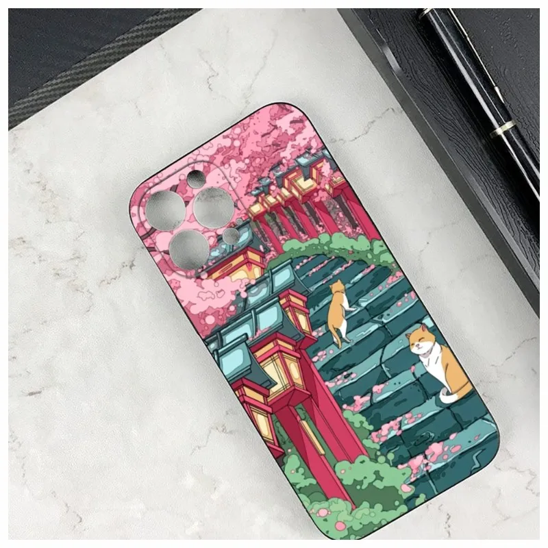 Aesthetic Cherry Blossoms Phone Case For Iphone 14 12 11 13 Pro Max Mini X XR XS 7 8 Max SE 2020 Soft Phone Covers images - 6