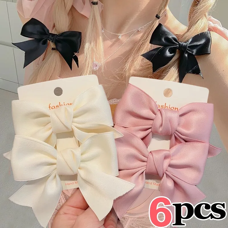 

Silk Fabrics Bowknot Ribbon Bobby Pin Small Hair Clip Kawaii Bowknot Fashion Satin Spring Barrettes Cute Headband Hairpins Girls