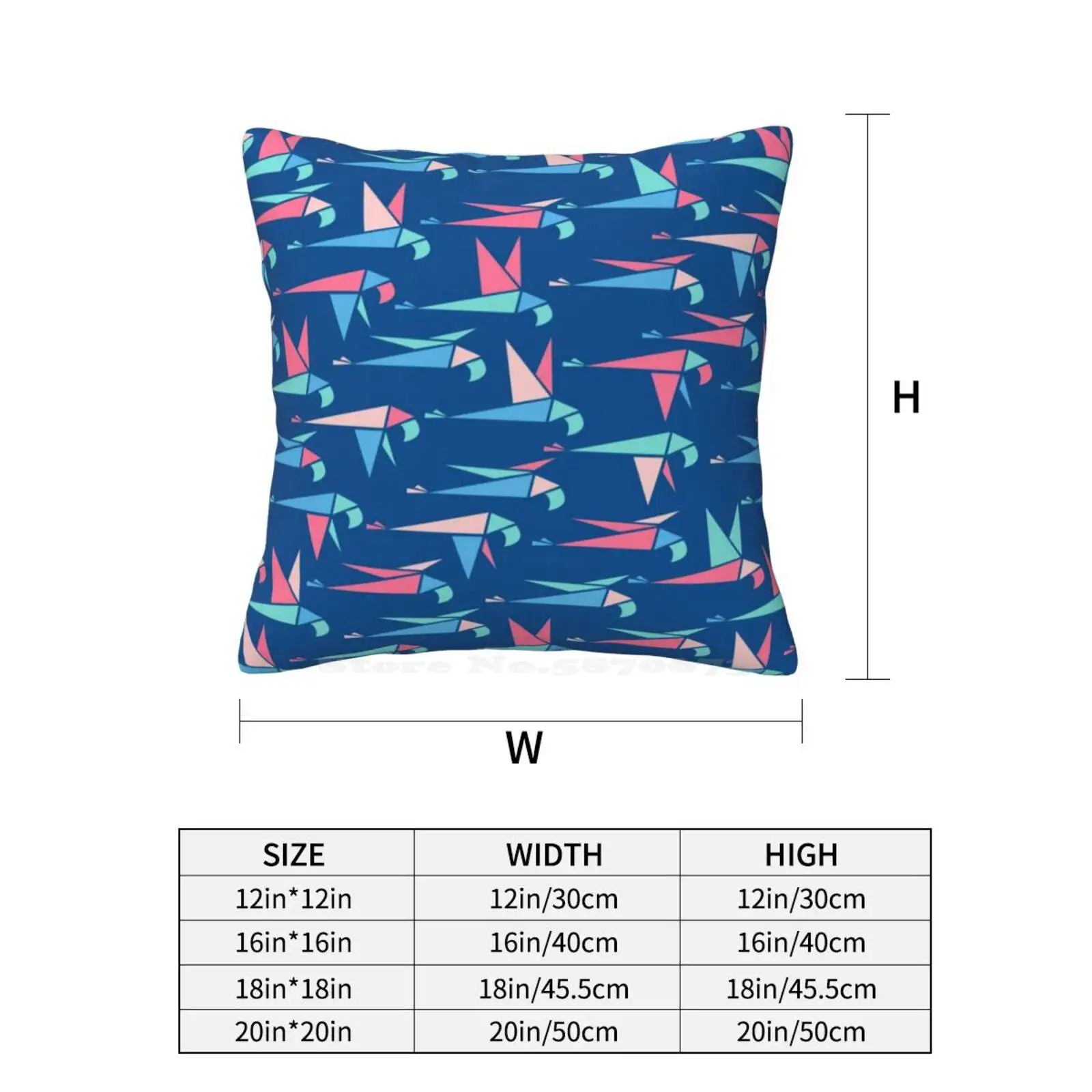 Синяя наволочка для подушки в автомобиль дивана