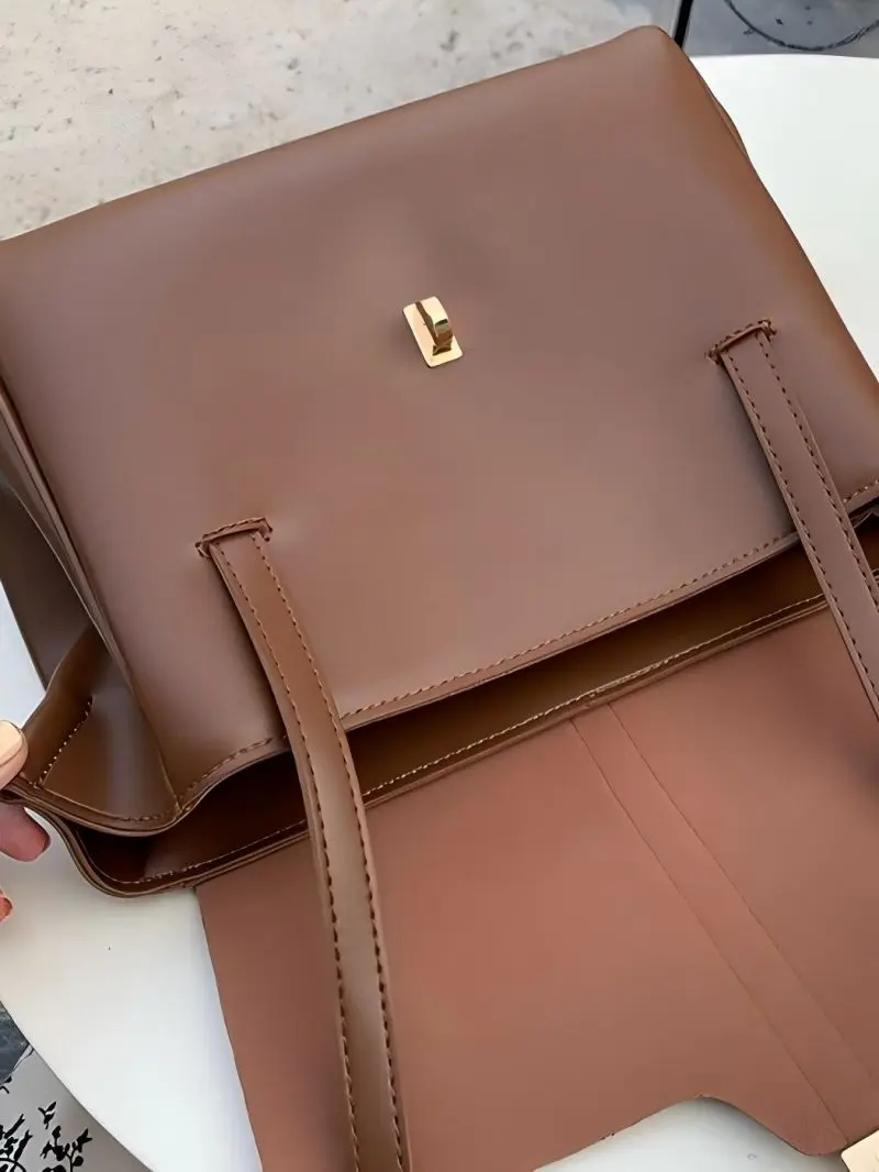 Фото CGCBAG, модная дизайнерская роскошная женская сумка-тоут, простая однотонная Вместительная женская сумка через плечо, высококачественные Сумки из искусственной кожи №2