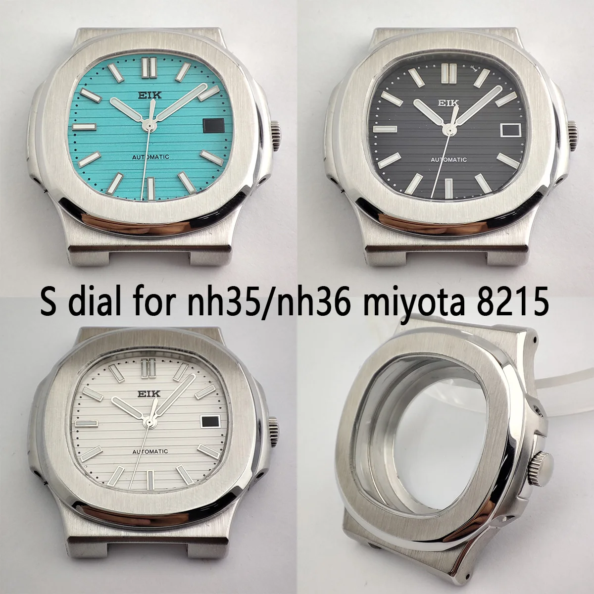 

NH35 case Nautilus 41mm nh35 dail Luminous Dial Hands stainless steel suitable for NH36 Miyota8215 Movement Watch accessories