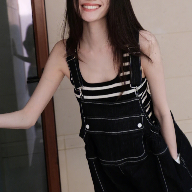 

2023 Spring and Summer New Denim Profile Overalls Shorts Women
