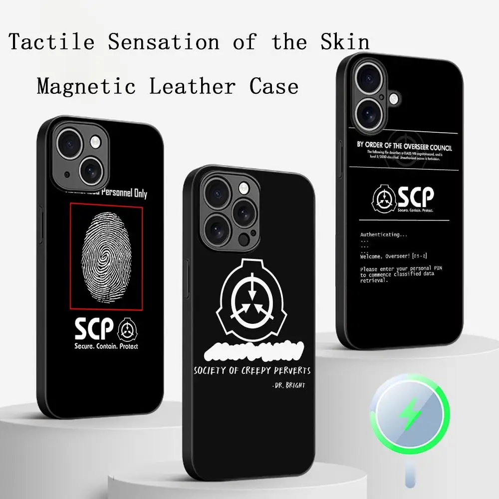 Чехол для телефона с крутым рисунком логотипа scp iPhone 16 15 14 13 12 11 Plus Pro Max чехол Magsafe