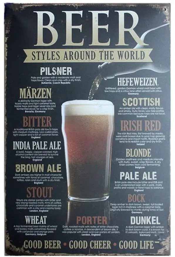 

ERLOOD Beer Vintage Funny Home Decor Tin Sign Retro Metal Bar Pub Poster 8 x 12
