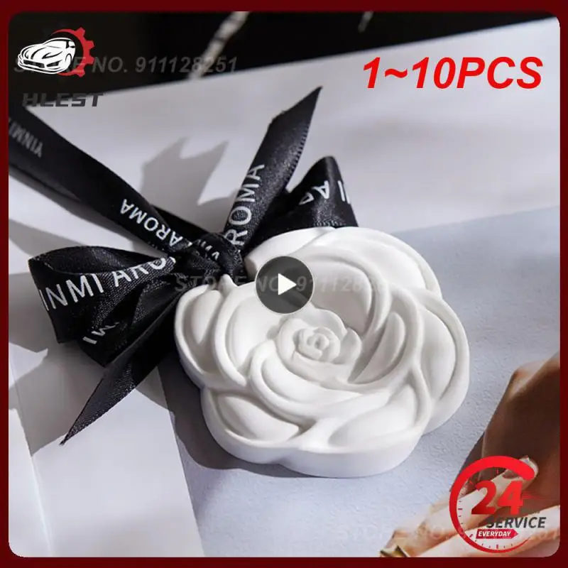 

1-10 шт., автомобильный освежитель воздуха с белыми цветами