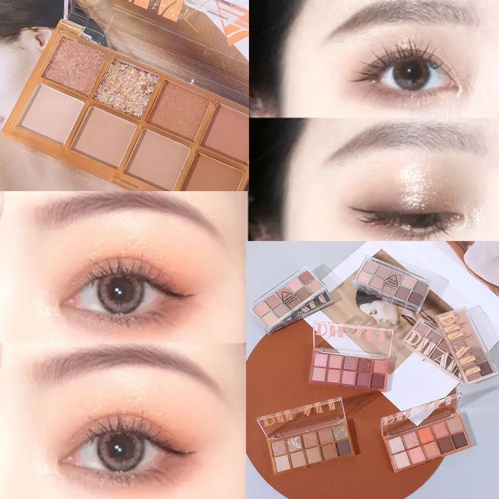 

10 Colors Gift Non-smudge Cosmetics Waterproof Glitter Shimmer Eyeshadow Palette Matte Nude Pearlescent Eye Makeup