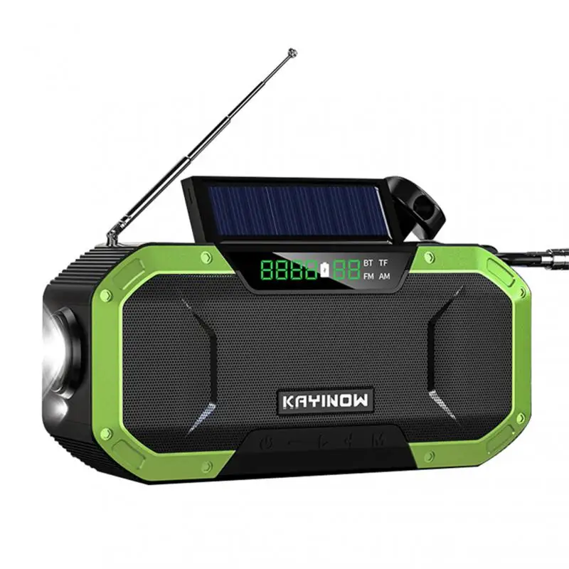 KAYINOW Портативный аварийный солнечный ручной радиоприемник 5000 мАч Power Bank Cranker Flash