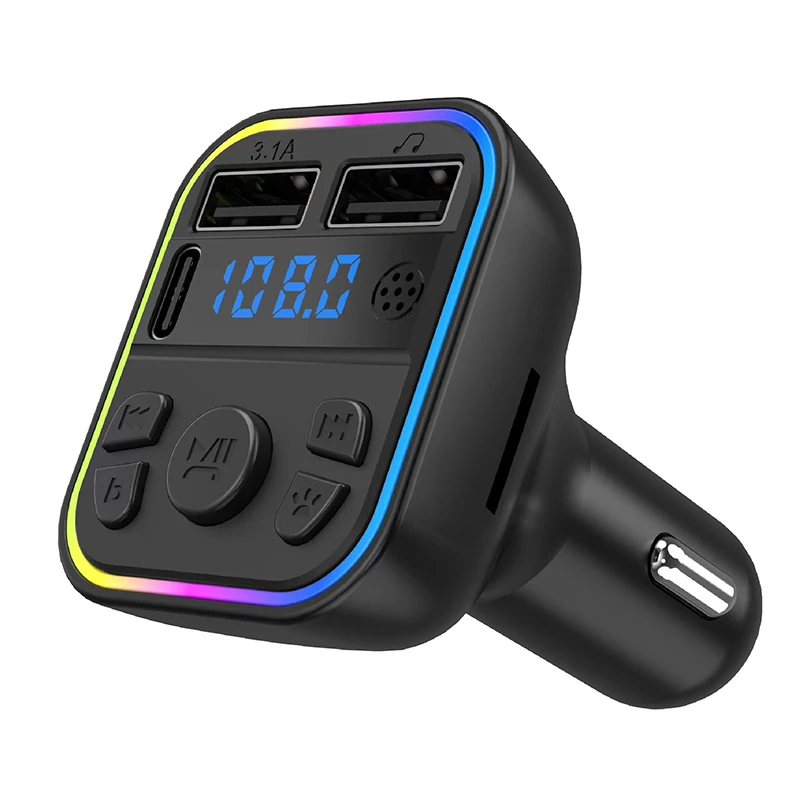 Автомобильное зарядное устройство USB Type-C с FM-трансмиттером Bluetooth 5 0 mp3-плеером
