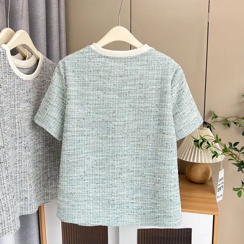 100 кг модный топ темперамент шикарные футболки с короткими рукавами больших размеров повседневная футболка с короткими рукавами для женщин 665