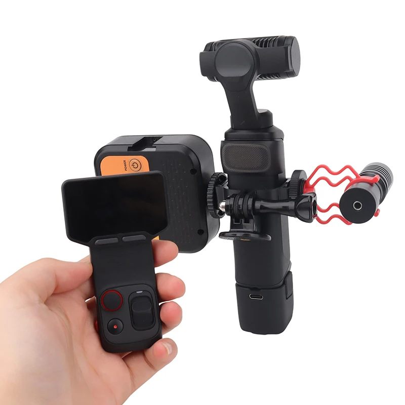 Фото Многофункциональный адаптер-крепление (кейдж) для камеры Insta360 Luna Ultra без экрана с креплением Cold Shoe №5