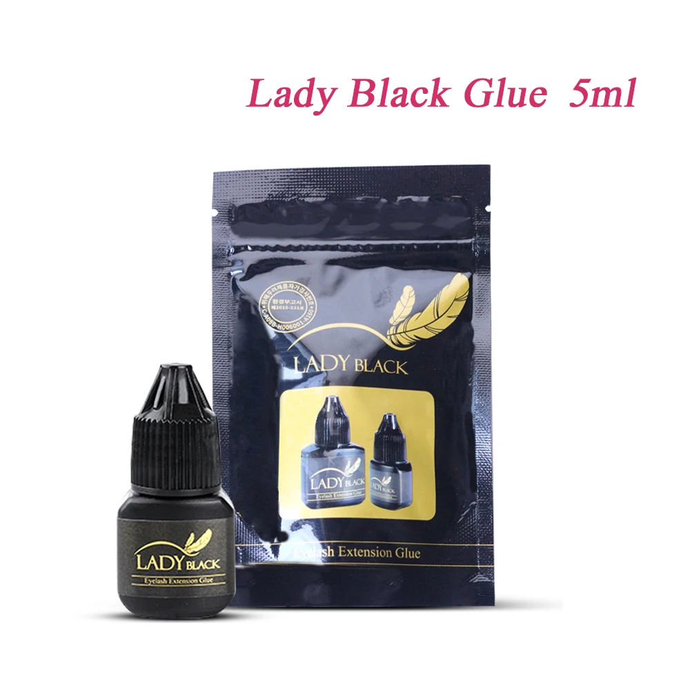 

5ml Korea Lady Black Glue for Eyelash Extension Fast Drying False Lashes Graft Glue Lasting 6 Weeks Professional Makeup Tools