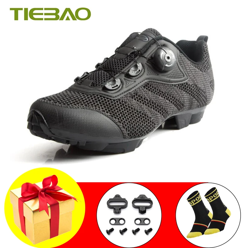 

Дышащие кроссовки Tiebao для горного велосипеда, ультратонкая обувь для горного велосипеда, с вращающейся кнопкой, с шипами, обувь для езды на велосипеде