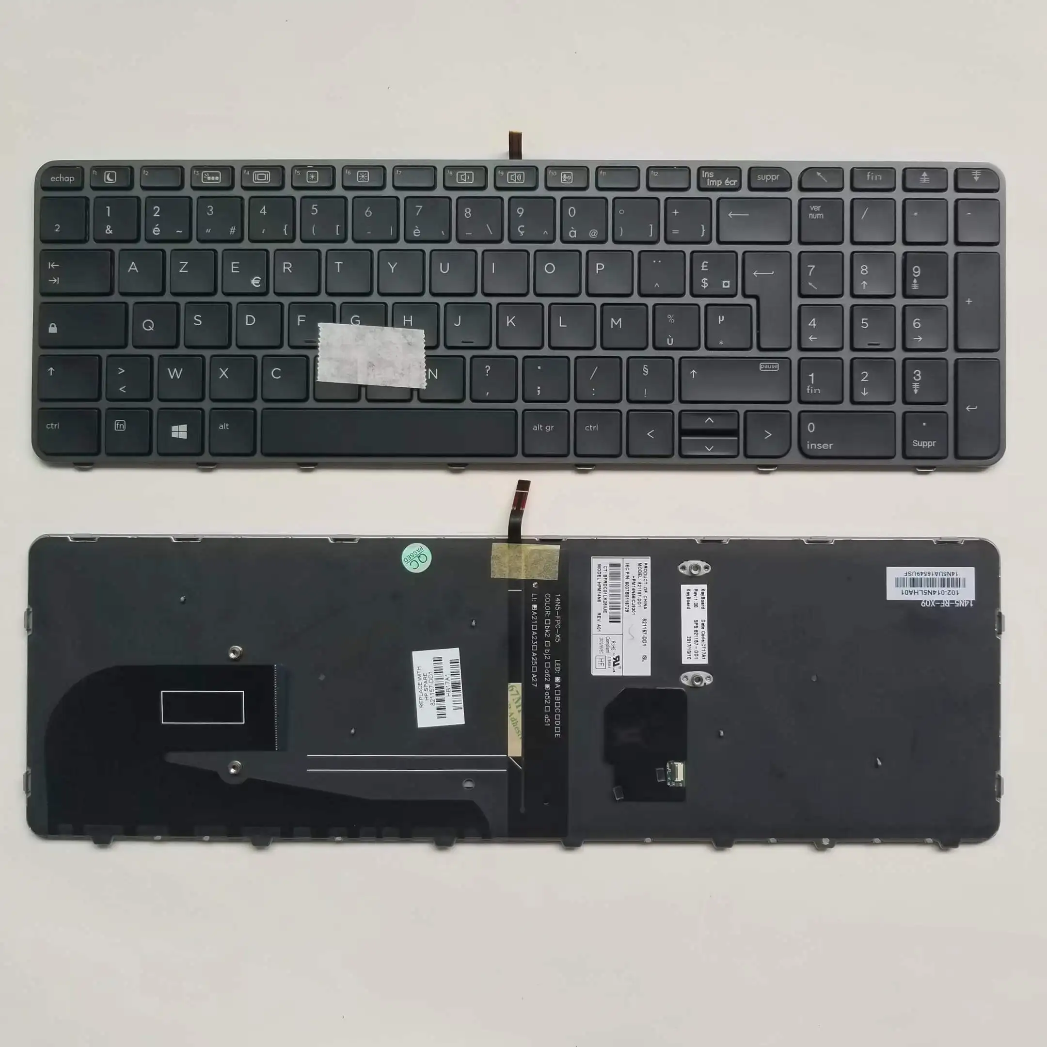

New FR French Keyboard For HP EliteBook 755 G3 755 G4 850 G3 850 G4 With Point Brown Frame Backlit