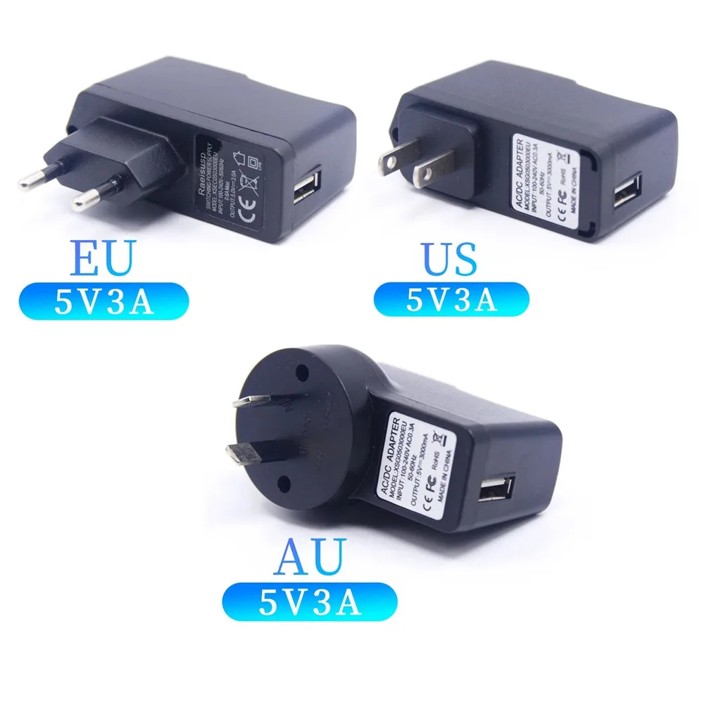 

100~240V AC DC Adapter USB Charger 5V 3A 5 Volt 2A Converter Power Supply For Raspberry Pi