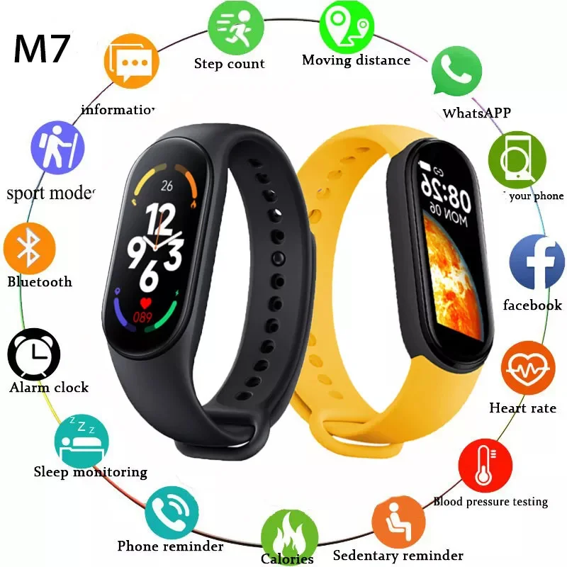 

M7 Smart Watch Men Fitness Tracker Watches Heart Rate Health Monitor M7 Smart Band Women Fitness Bracelet For Mobile Phone Sale